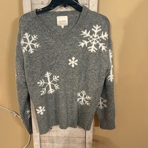 Cozy Gray Snowflake Sweater